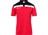 Uhlsport Football Offense 23 Polo Bambini Polo Rosso Nero Bianco Taglia 152