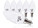 Lampadine Led Luce Calda, 5W (Equivalente A 40W), Attacco E14, Confezione Da 5, 470 Lumen, 3000 K, Luci A Candela Per Plafoniere E Lampade