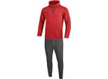 Jako Tuta Da Jogging Donna Premium Basics Con Cappuccio, Colore:Rosso Screziato, Taglia:34