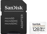 Sandisk High Endurance - Scheda Di Memoria Flash (Adattatore Da Microsdxc A Sd Incluso) - 128 Gb - Classe Video V30 / UHS-I U3 / Classe10 - Microsdxc UHS-I