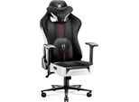 Diablo X-Player Gaming Chair Sedia Da Ufficio In Tessuto 3D Braccioli Design Ergonomico Cuscino Collo/Glutei Bianco/Nero King Size Xl