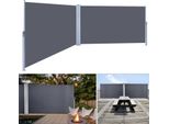 Karpal Tenda Da Sole Laterale Doppia Tende Da Sole Estensibili 180 X 600 Cm Tenda Da Sole Laterale Antracite Schermo Laterale Balcone Terrazza Estensibile