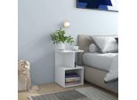 Comodini 2 Pz. Bianco 35X35X55 Cm Materiale A Base Di Legno