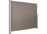 Tenda Da Sole Laterale Karpal Marrone Con Estensibile Resistente Ai Raggi Uv Giardino Balcone Terrazza Parco Giochi Privacy Schermo 180X300Cm