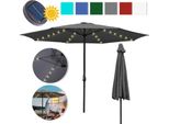 Tolletour Ombrellone Da Giardino Da 3,5 M Ombrellone Da Balcone UV40+ Giardino Idrorepellente Con Led Solare, Grigio, 3,5 M