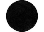 Tappeto Shaggy 120X120 (Diametro) Cerchio Sydney Shaggy 3000 Nero Cerchio