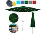 Tolletour Ombrellone Da Giardino Da 3,5 M Ombrellone Da Balcone UV40+ Giardino Idrorepellente Con Led Solare, Verde, 3,5 M