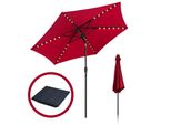 Jopassy Ombrellone Da Giardino Da 2,7 M Ombrellone Da Balcone UV40+ Resistente All'acqua Con Led Solare, Rosso, 2,7 M