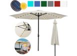 Jopassy Ombrellone Da Giardino Da 3,5 M Ombrellone Da Balcone UV40+ Resistente All'acqua Con Led Solare, Beige, 3,5 M