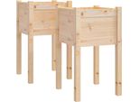 Vidaxl Fioriera 2 Pezzi 40X40X70 Cm In Legno Di Pino Massiccio