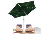 Ombrellone Jopassy 2,7 M Con Led Ombrellone Da Mercato Solare Con Manovella UV40+ Ombrellone Da Esterno Terrazze, Verde, 2,7 M