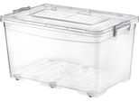 Contenitore Di Stoccaggio Scatola Trasparente Scatola Di Plastica Scatola Pieghevole Scatola Con Ruote 50L