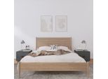 Comodini 2 Pz. Grigio 40X34X35 Cm In Legno Di Pino Massiccio