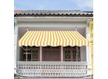 Tenda Da Sole Per Balcone Jiubiaz Tenda Resistente Ai Raggi Uv E All'acqua, Retrattile 2M, Gialla E Bianca