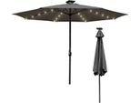 Jopassy Ombrellone Da 3,5 M UV40+ Protezione Solare Ombrellone Da Giardino Ombrellone Da Spiaggia Led Solare, Grigio