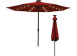 Jopassy Ombrellone Da 3,5 M UV40+ Protezione Solare Ombrellone Da Giardino Ombrellone Da Spiaggia Led Solare, Rosso