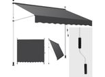 Tenda Da Sole Fiqops Resistente Ai Raggi Uv E All'acqua, Retrattile 4M, Grigio Puro