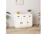 Vidaxl Credenza Bianca 100X40X75 Cm In Legno Di Pino Massiccio