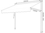 Jopassy Tenda Da Balcone Tenda A Braccio Articolato Tenda A Morsetto Tenda Parasole Balcone 1,5 M, Crema