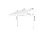 Jopassy Tenda Da Balcone Tenda A Braccio Articolato Tenda A Morsetto Tenda Parasole Balcone 1,5 M, Blu E Bianco