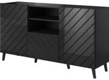 Cassettiera Combinata Bermejo – Nero / Nero Lucido