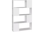 Vidaxl Libreria Divisoria Bianca 80X24X124,5 Cm In Materiale Ligneo