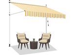 Yakimz Tenda Da Balcone Tenda A Braccio Articolato Tenda A Morsetto Tenda Parasole Balcone 1,5 M, Giallo E Bianco