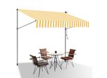 Yakimz Tenda Da Sole Tenda Da Sole Con Morsetti Tenda Da Sole Per Balcone Tende Da Sole Resistenti Ai Raggi Uv Tenda Da Sole Con Braccio Articolato Bianco Giallo 2,5 M