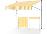 Swanew Tenda Da Sole Tenda Da Sole Con Morsetti Tenda Da Sole Per Balcone Tende Da Sole Resistenti Ai Raggi Uv Tenda Da Sole Con Braccio Articolato Bianco Giallo 1,5 M