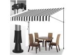 Swanew Tenda Da Sole A Morsetto Tenda Da Sole Per Balcone Tende Da Giardino Resistente Ai Raggi Uv Tenda A Bracci Pieghevoli Bianco Grigio 2M