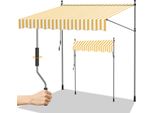 Swanew Tenda Da Sole Tenda Da Sole A Morsetto Tenda Da Sole Per Balcone Tende Da Sole Resistenti Ai Raggi Uv Tenda Da Sole Con Braccio Articolato Bianco Giallo 3M