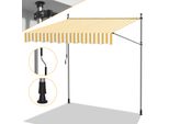 Tenda Da Sole Jopassy Tenda Da Sole Con Morsetti Tenda Da Sole Per Balcone Tende Da Sole Da Giardino Resistenti Ai Raggi Uv Tenda Da Sole Con Braccio Articolato Bianco Giallo 3,5 M