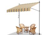Fiqops Tenda Da Sole A Morsetto Tenda Da Sole Per Balcone Tenda Da Sole Per Giardino Resistente Ai Raggi Uv Tenda Da Sole A Bracci Pieghevoli Giallo Blu 4M