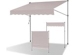 Fiqops Tenda Da Sole A Morsetto Tenda Da Sole Per Balcone Tende Da Giardino Resistente Ai Raggi Uv Tenda A Bracci Pieghevoli Beige 2,5M