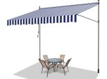 Jiubiaz Tenda Da Sole Tenda Da Sole Con Morsetti Tenda Da Sole Per Balcone Tende Da Sole Resistenti Ai Raggi Uv Tenda Da Sole Con Braccio Articolato Bianco Blu 1,5 M