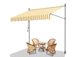 Jiubiaz Tenda Da Sole A Morsetto Tenda Da Sole Per Balcone Tenda Da Sole Per Giardino Resistente Ai Raggi Uv Tenda Da Sole A Bracci Pieghevoli Bianco Giallo 2M