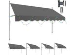 Jiubiaz Tenda Da Sole Con Morsetto A Led Tenda Da Sole Retrattile Protezione Solare Balcone Senza Foratura 300X120Cm
