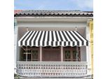 Tenda Da Sole Jiubiaz Resistente Ai Raggi Uv E All'acqua, Retrattile 2M, Bianco Grigio