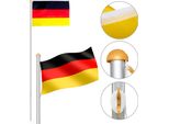 Fiqops Asta Per Bandiera In Alluminio 6,50M Incl. Cavo Incl. Germania Asta Per Bandiera Albero Bandiera Alluminio