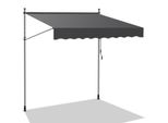 Fiqops Tenda Da Sole A Morsetto Tenda Da Sole Per Balcone Tenda Da Sole Per Giardino Resistente Ai Raggi Uv Tenda Da Sole A Braccio Pieghevole Grigio 2,5M