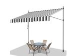 Fiqops Tenda Da Sole A Morsetto Tenda Da Sole Per Balcone Tenda Da Sole Per Giardino Resistente Ai Raggi Uv Tenda Da Sole A Bracci Pieghevoli Bianco Grigio 2M