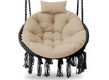 Cuscino Per Sedia Sospesa, Cuscino Per Altalena In Polyrattan / Rattan, Cuscino Per Cesto Sospeso Rotondo, Cuscino Per Schienale - 100 Cm - Beige