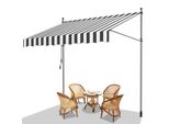 Jiubiaz Tenda Da Sole A Morsetto Tenda Da Sole Per Balcone Tende Da Giardino Resistente Ai Raggi Uv Tenda A Bracci Pieghevoli Bianco Grigio 3,5M