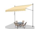 Jiubiaz Tenda Da Sole Tenda Da Sole A Morsetto Tenda Da Sole Per Balcone Tende Da Sole Resistenti Ai Raggi Uv Tenda Da Sole Con Braccio Articolato Bianco Giallo 2,5 M
