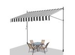 Jiubiaz Tenda Da Sole A Morsetto Tenda Da Sole Per Balcone Tende Da Giardino Resistente Ai Raggi Uv Tenda A Bracci Pieghevoli Bianco Grigio 2,5M