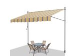 Jiubiaz Tenda Da Sole A Morsetto Tenda Da Sole Per Balcone Tenda Da Sole Per Giardino Resistente Ai Raggi Uv Tenda Da Sole A Braccio Pieghevole Giallo Blu 3,5M