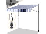 Tenda Da Sole Jopassy Tenda Da Sole A Morsetto Tenda Da Sole Per Balcone Tende Da Sole Resistenti Ai Raggi Uv Tenda Da Sole Con Braccio Articolato Bianco Blu 3,5 M