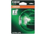 2 Lampadine Osram Ultra Life Per Attacco Bax9S H6W 12V 6W
