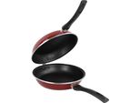 Padella Doppia Magefesa Praga, 20 Cm, Induzione, Rivestimento Antiaderente Senza Pfoa, Padella Per Omelette Rosso