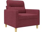 Vidaxl Divano Poltrona Rosso Vino 60 Cm Tessuto